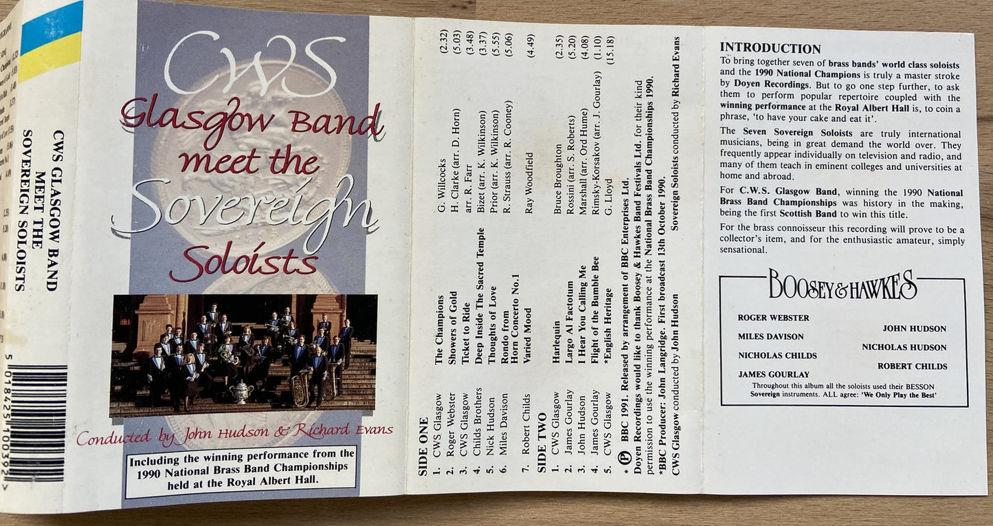 Booklet or program cover for 'CWS Glasgow Band meet the Sovereign Solists'