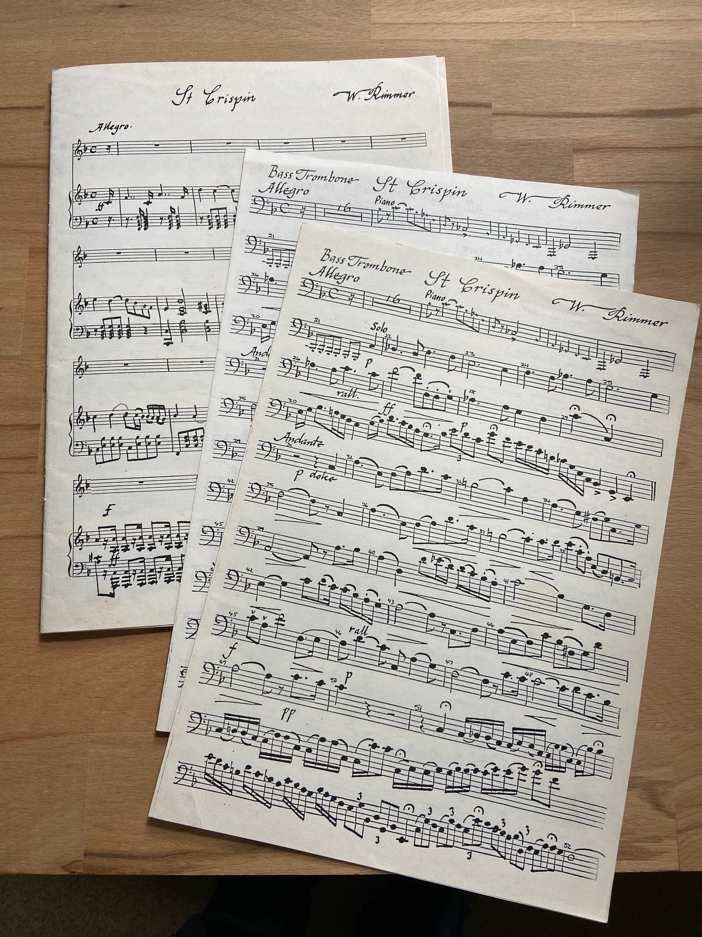 Sheet music for St Crispin Bass trombone solo