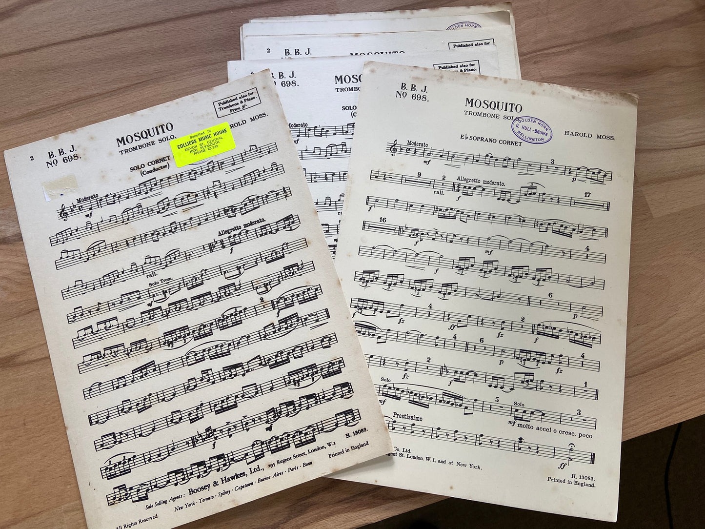 Sheet music for Mosquito trombone soo by Harold Moss