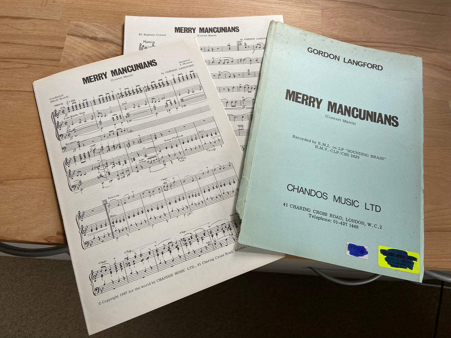 Sheet music for 'Merry Mancunians' by Gordon Langford