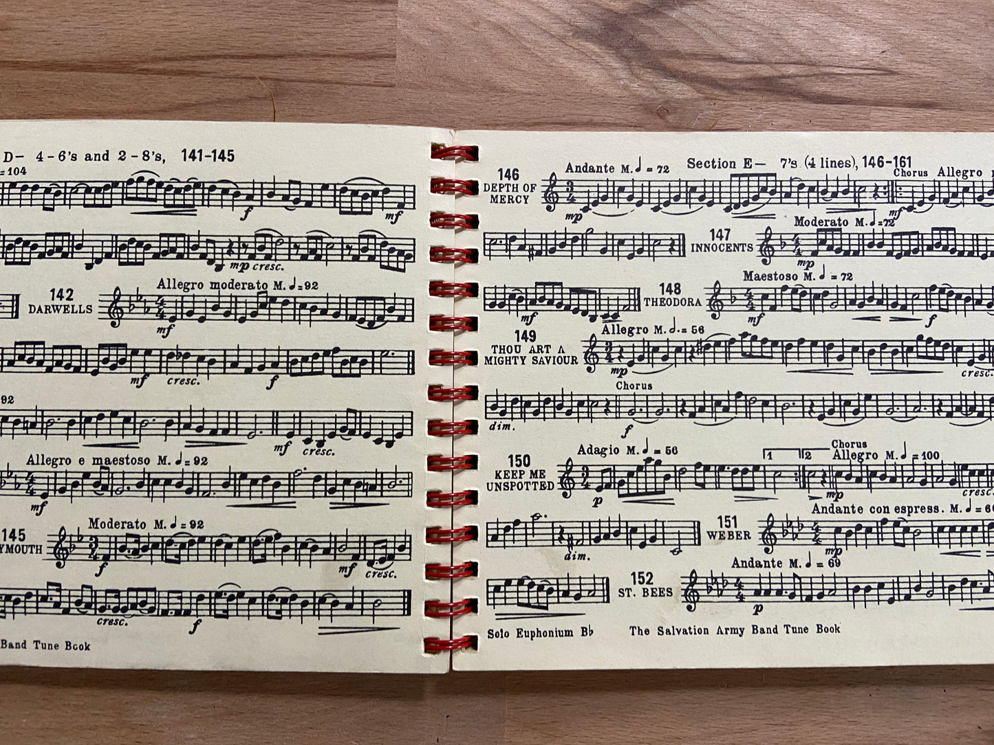 Vintage 1928 Salvation Army Band Tune Book- Euphonium Bb