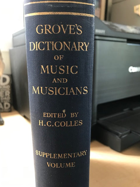 RARE Book - Grove's Dictionary Of Music and Musicians - Supplementary  Volume - 1945