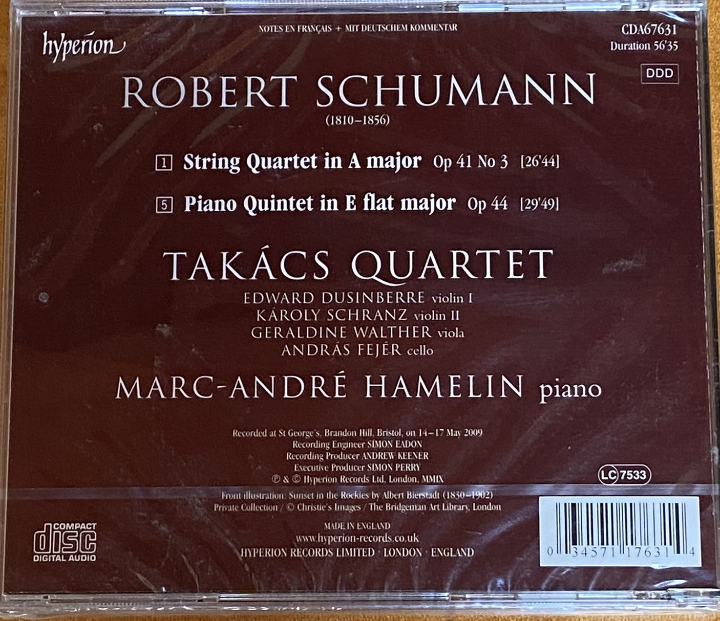 Schumann : String Quartet & Piano Quintet