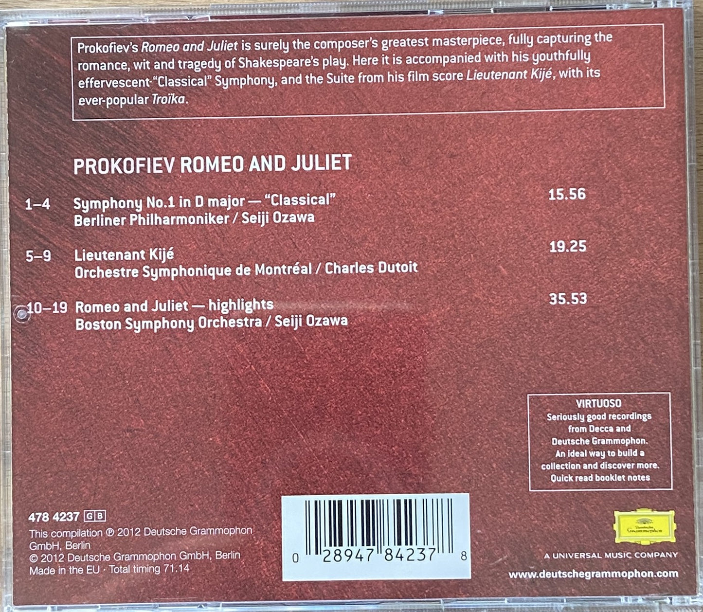 Prokofiev – Romeo & Juliet (Highlights), "Classical" Symphony, Lieutenant Kijé / Seiji Ozawa, Charles Dutoit ‎/ Deutsche Grammophon