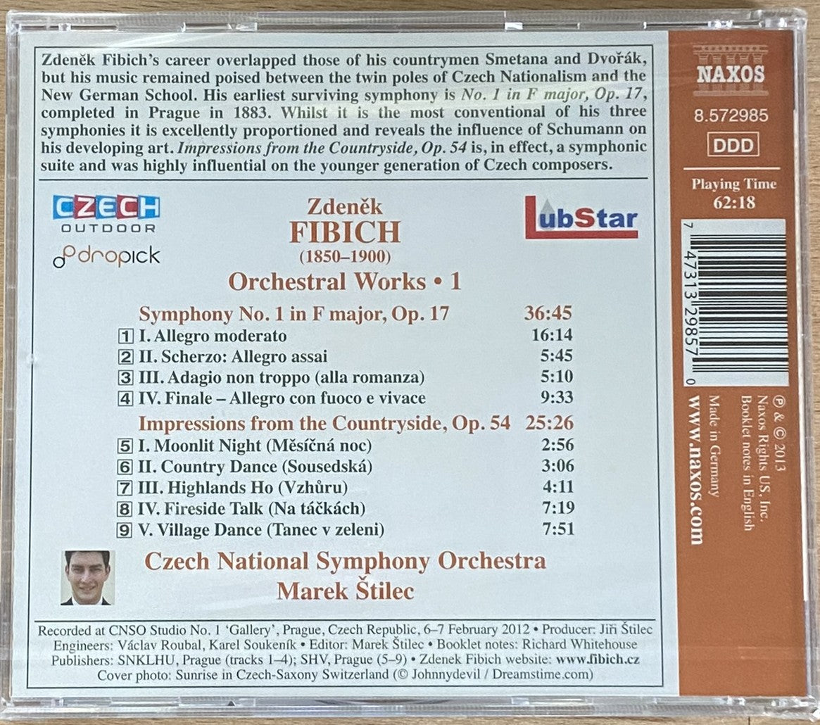 FIBICH : Orchestral Works, Vol. 1 - Symphony No. 1 / Impressions from the Countryside