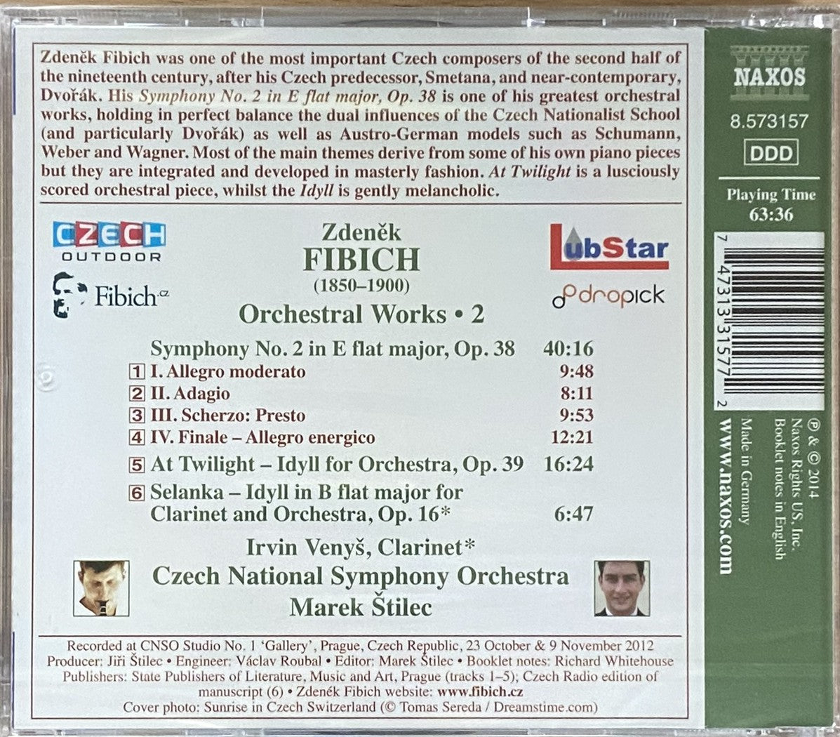 FIBICH : Orchestral Works, Vol. 2 - Symphony No. 2 / At Twilight / Idyll