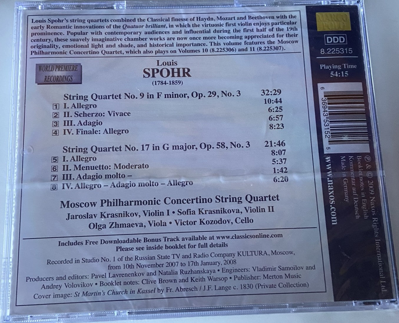 SPOHR, L.: String Quartets (Complete), Vol. 13 - Nos. 9 and 17