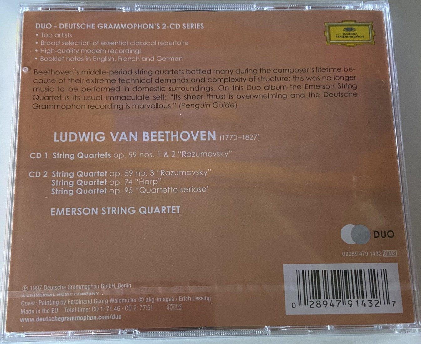 BEETHOVEN String Quartets Emerson String Quartet - Deutsche Grammophon (Double CD)