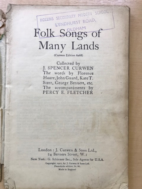 Folk Songs of Many Lands - 1911