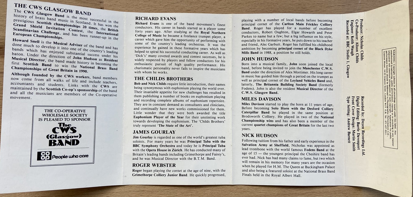 Cassette inside cover info