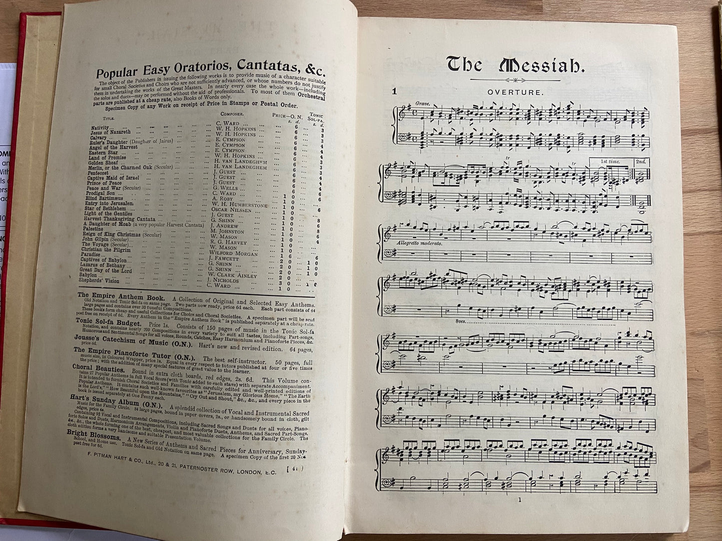 Antique hardback vocal score - Handel's Messiah - collectible & UNIQUE - 1940s