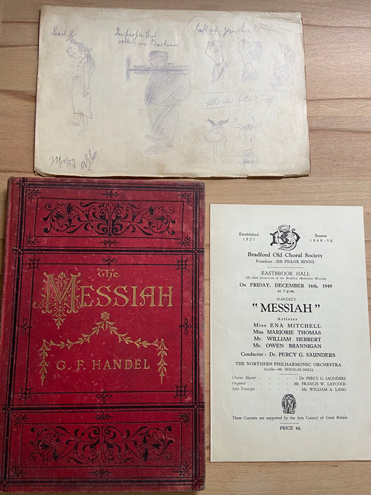 Antique hardback vocal score - Handel's Messiah - collectible & UNIQUE - 1940s