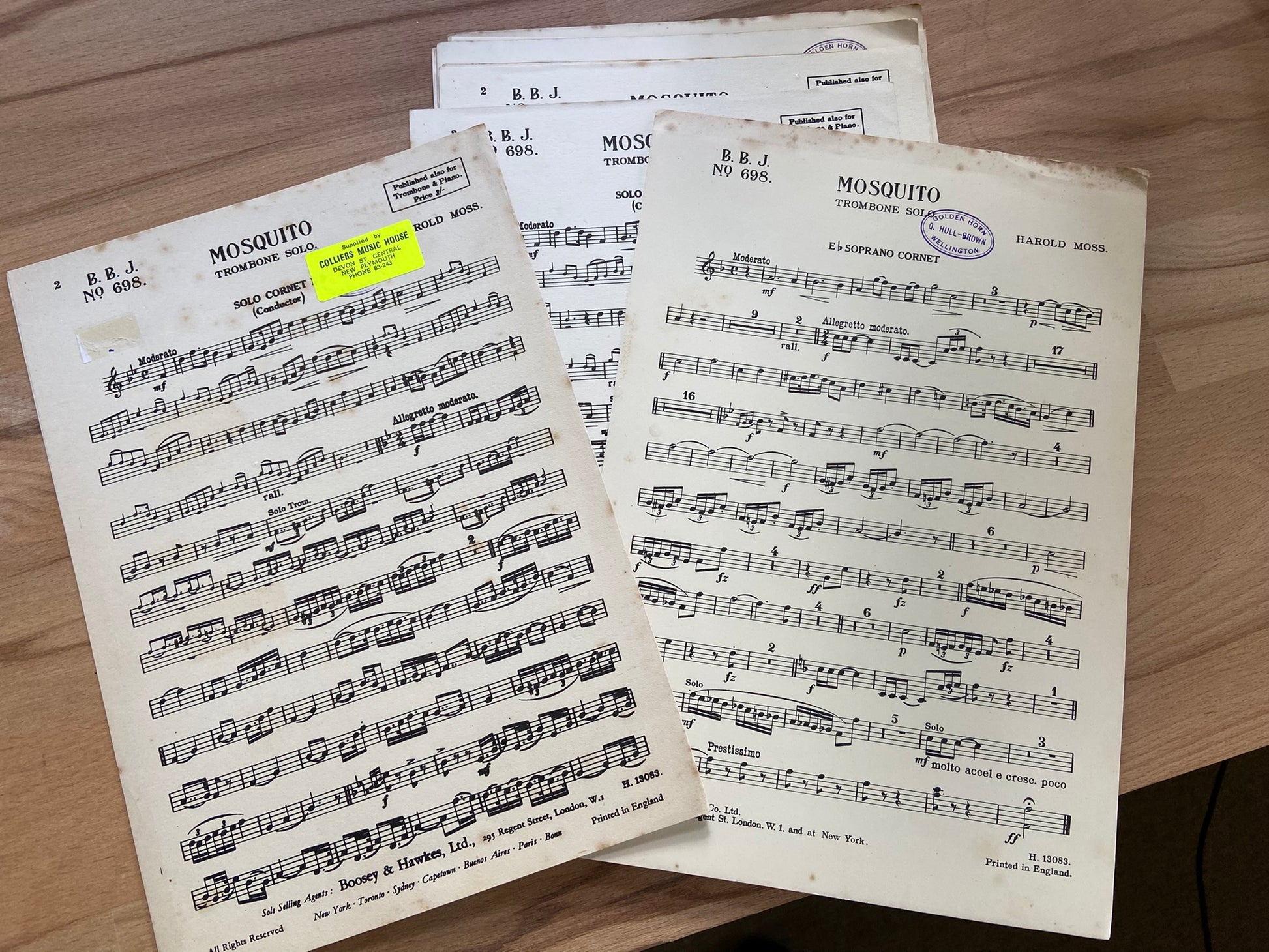 Sheet music for Mosquito trombone soo by Harold Moss