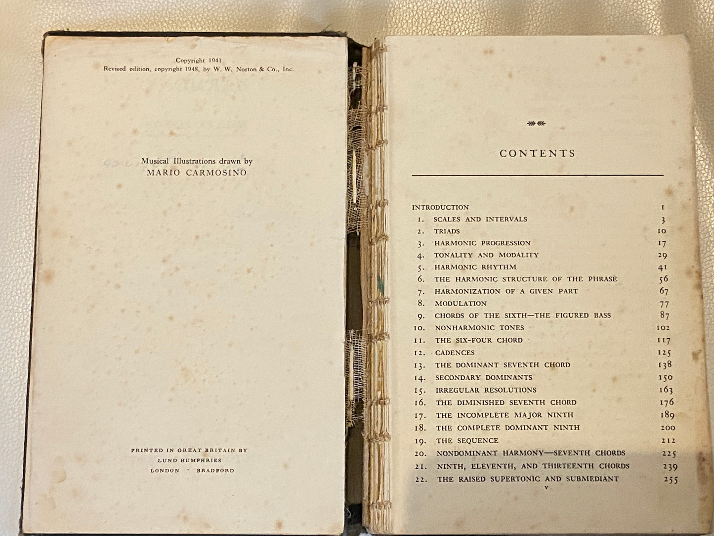 Harmony - Walter Piston - 1948 edition with historically significant entries