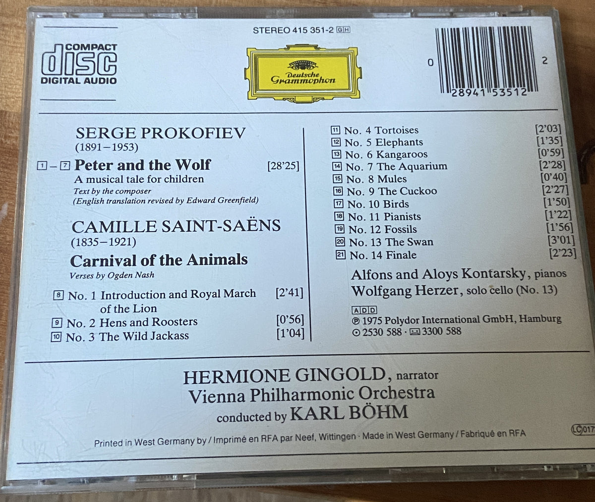 Prokofiev: Peter and the Wolf / Saint-Saëns: Carnival of the Animals - Deutsche Grammophon