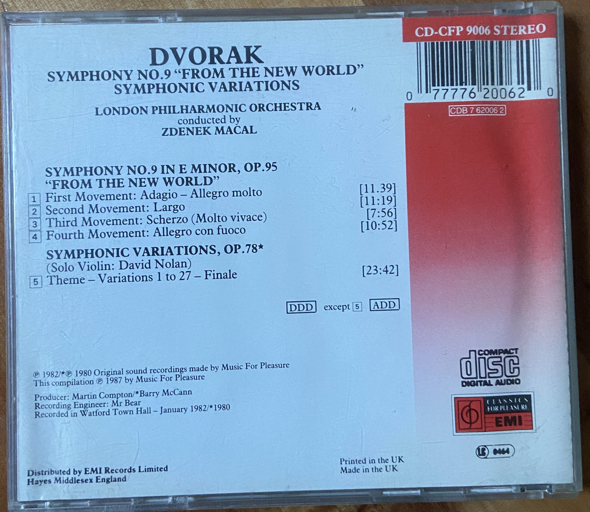 Dvorak Symphony No. 9 "From the New World" / Symphonic Variations