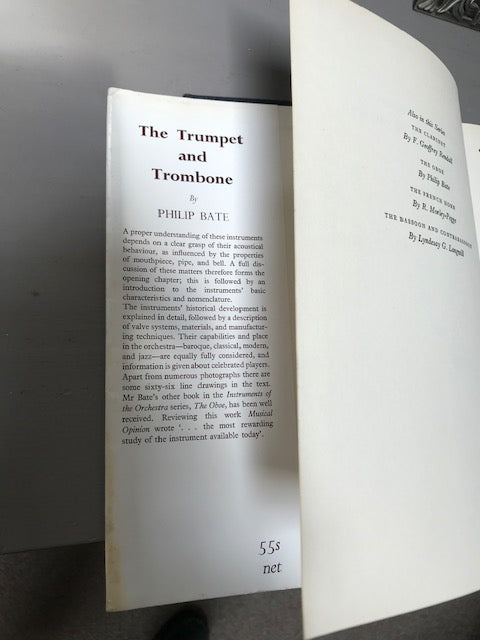 RARE - The Trumpet and Trombone by Philip Bate - 1966 First Edition - Steven Booth 