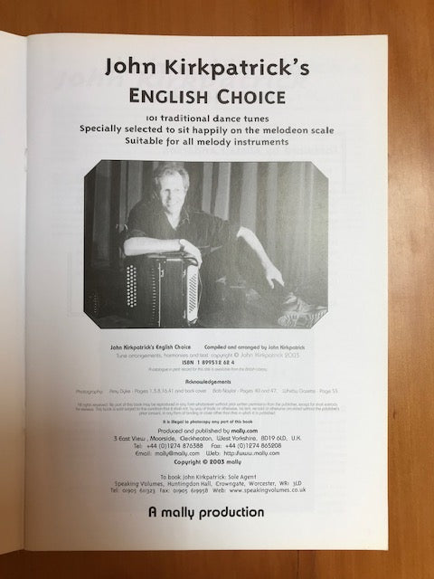 RARE - John Kirkpatrick's English Choice - Steven Booth 